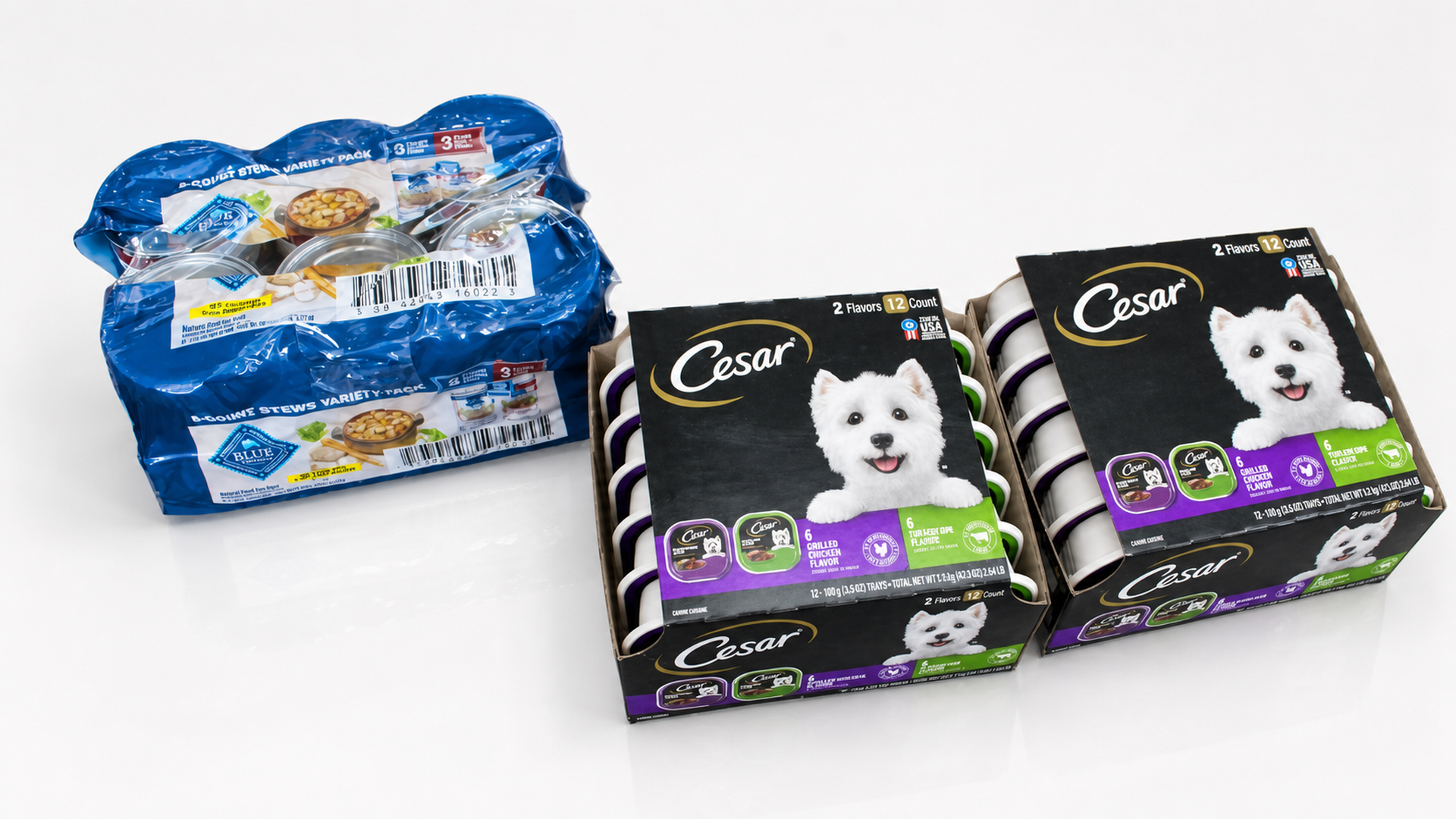 Auction 1956 lot 3179 24 3 5 oz Trays of Cesar Wet Dog Food 6 12 5 oz Cans of Blue Buffalo Wet