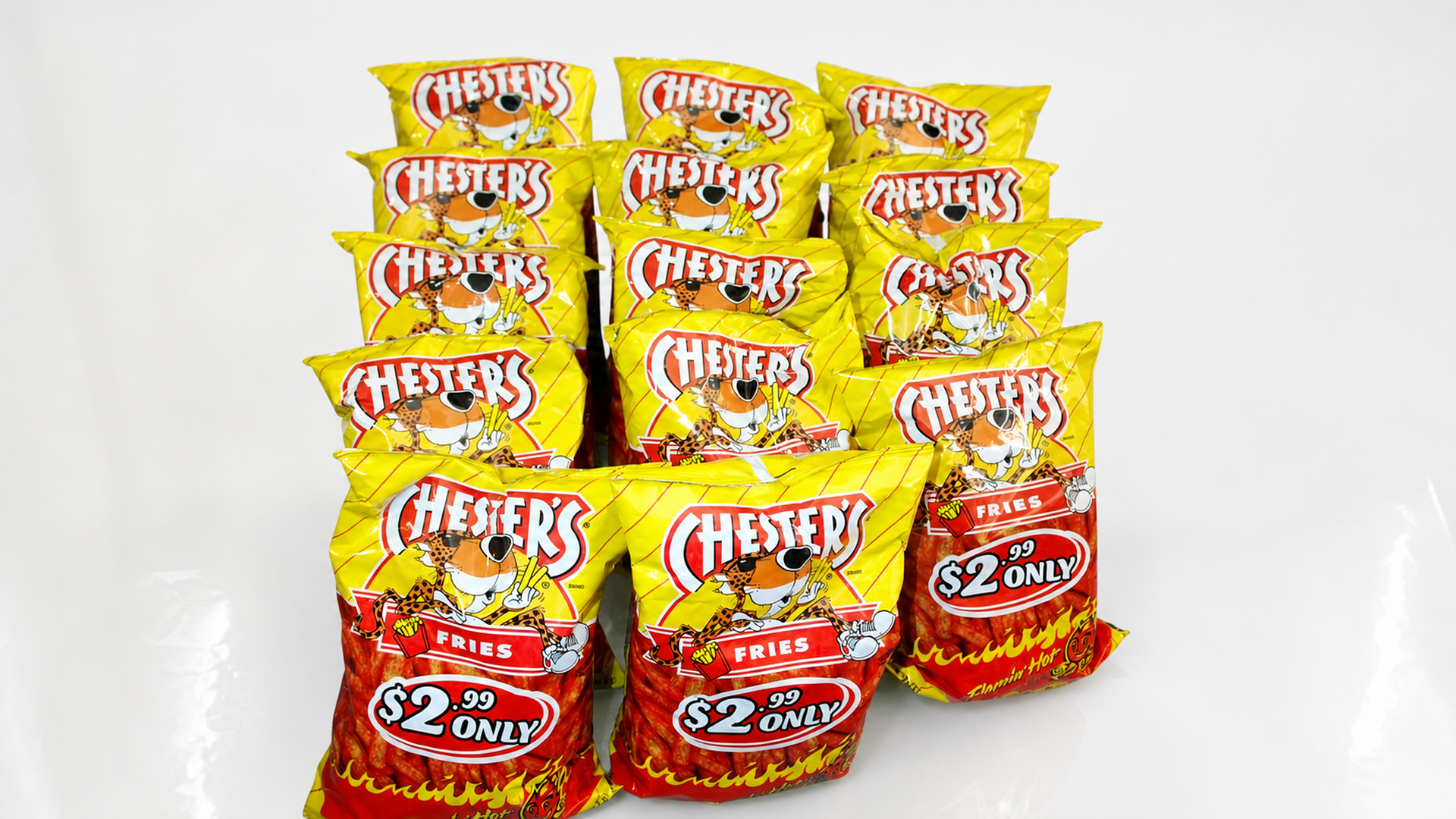 Auction 1956 lot 3252 14 5 25 oz Bags of Chesters Flamin Hot Fries